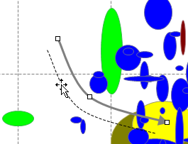 When positioned over an arrow, crosshairs appear on the cursor. The new arrow position is shown by a dashed line whilst dragging.